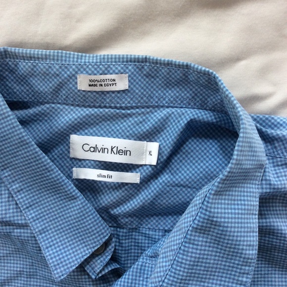 Calvin Klein blue button up shirt - Picture 2 of 3